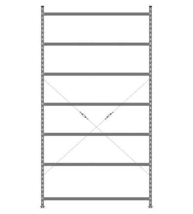 Стеллаж СТ-031-Цинк-2067-1300-800-7 полок-Без ребра жесткости