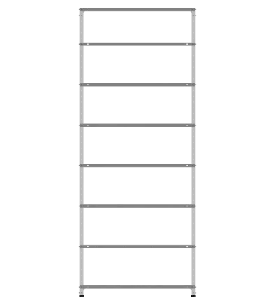 СТ-012 х 2500 х 1000 х окрашен. х 500 х 8 полок х Цинк х Одно ребро жесткости на полку