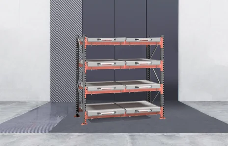 Racks with roll-out platforms